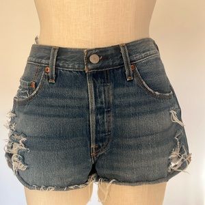Levi Denim Distressed Shorts